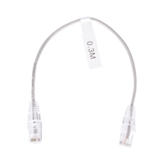 Cable de Parcheo Slim UTP Cat6 - 30 cm (11.81 Pulgadas) Gris Diámetro Reducido (28 AWG)