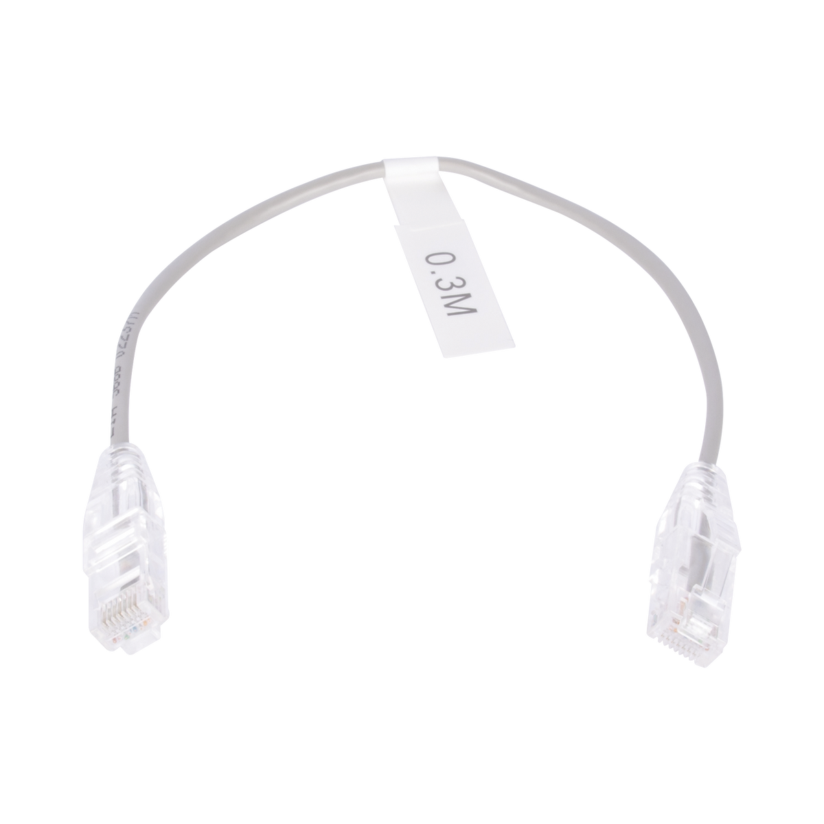Cable de Parcheo Slim UTP Cat6 - 30 cm (11.81 Pulgadas) Gris Diámetro Reducido (28 AWG)