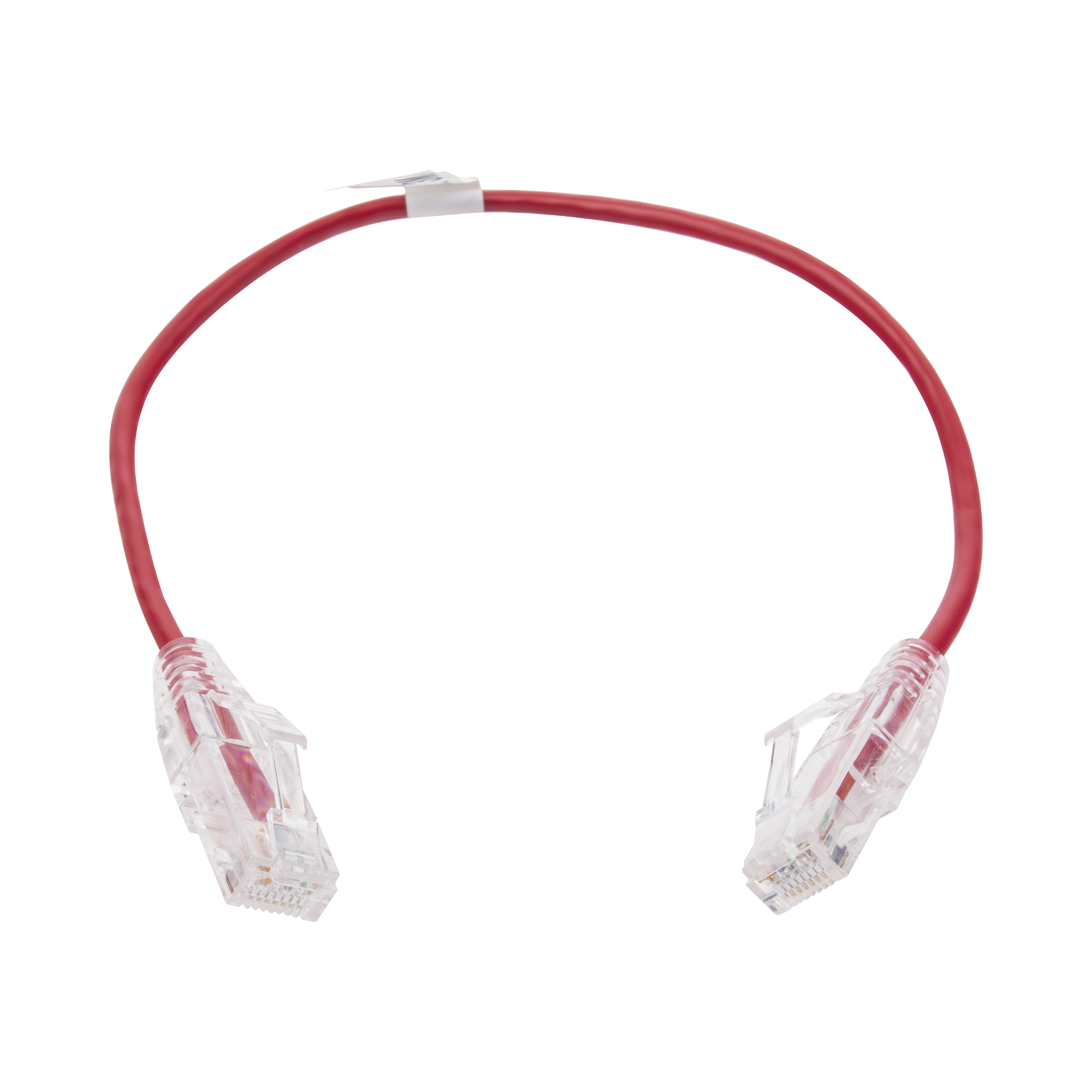 Cable de Parcheo Slim UTP Cat6 - 30 cm (11.81 Pulgadas) Rojo Diámetro Reducido (28 AWG)