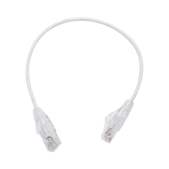 Cable de Parcheo Slim UTP Cat6 - 30 cm (11.81 Pulgadas) Blanco, Diámetro Reducido (28 AWG)