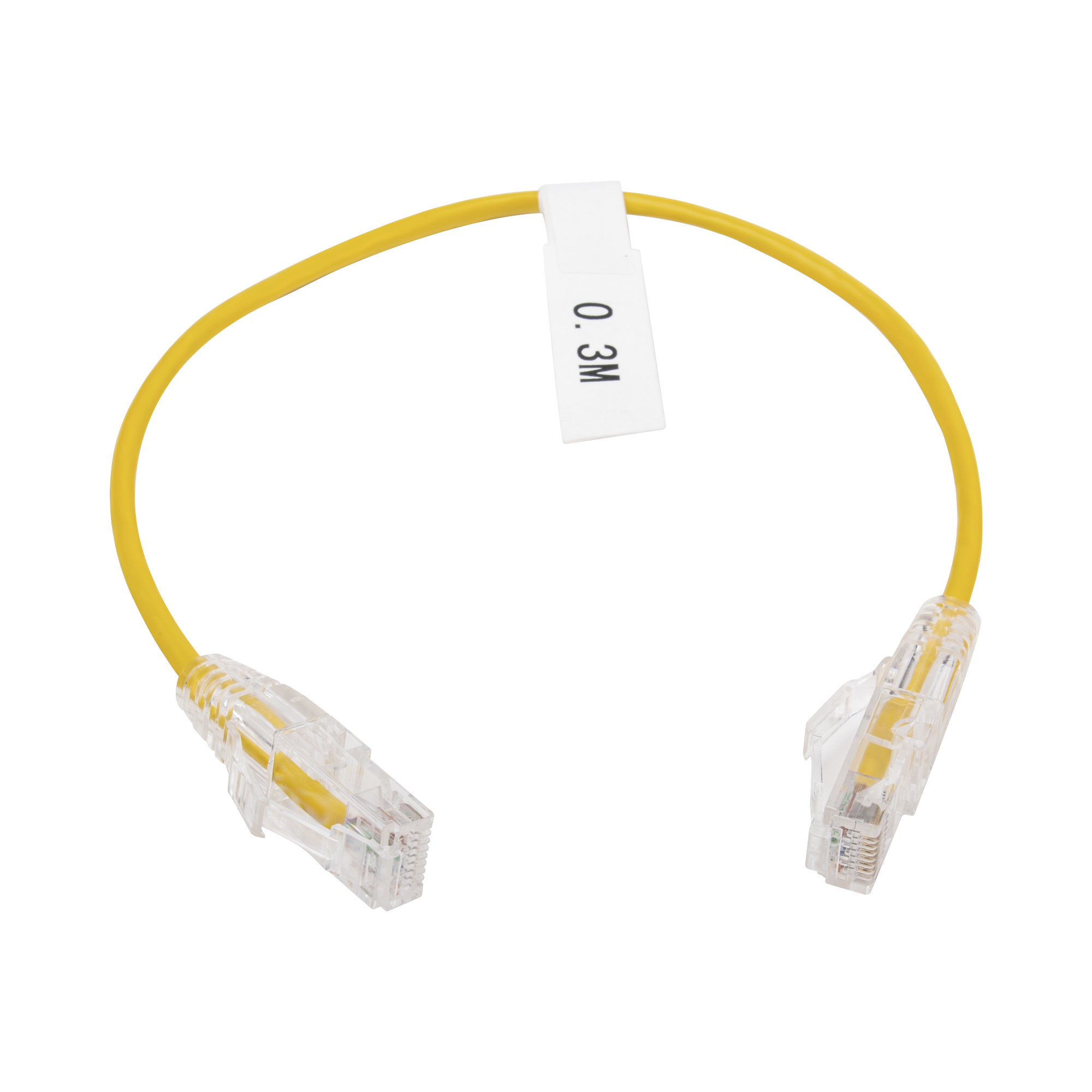 Cable de Parcheo Slim UTP Cat6 - 30 cm (11.81 Pulgadas) Amarillo Diámetro Reducido (28 AWG)