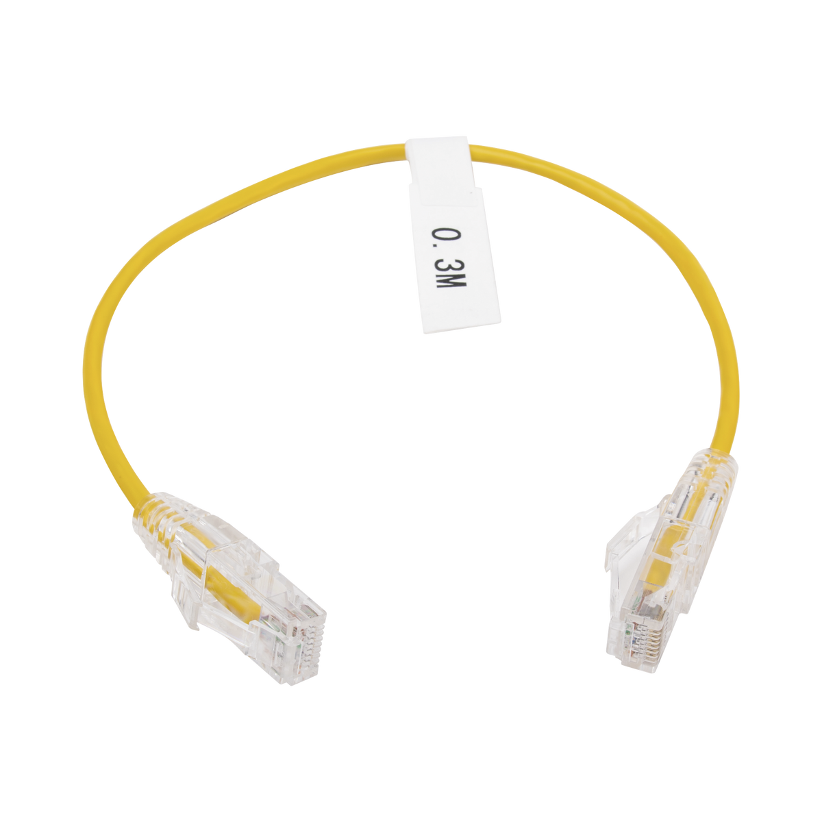 Cable de Parcheo Slim UTP Cat6 - 30 cm (11.81 Pulgadas) Amarillo Diámetro Reducido (28 AWG)