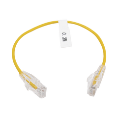 Cable de Parcheo Slim UTP Cat6 - 30 cm (11.81 Pulgadas) Amarillo Diámetro Reducido (28 AWG)