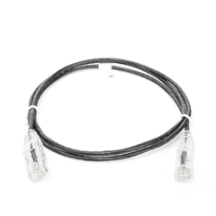 Cable de Parcheo Slim UTP Cat6 - 1 metro, Negro, Diámetro Reducido (28 AWG)