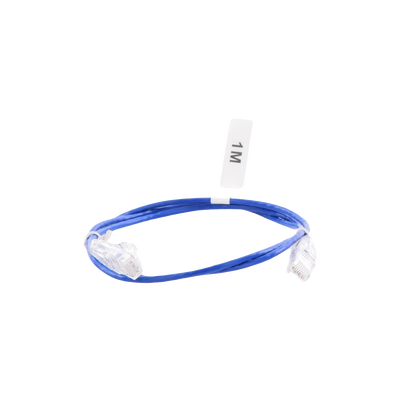 Cable de Parcheo Slim UTP Cat6 - 1 metro, Azul, Diámetro Reducido (28 AWG)