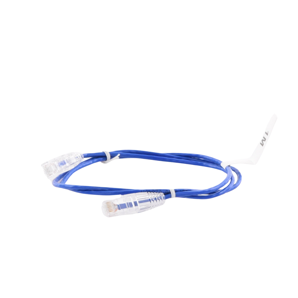Cable de Parcheo Slim UTP Cat6 - 1 Metro (3.28 Pies), Azul, Diámetro Reducido (28 AWG)