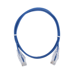 Cable de Parcheo Slim UTP Cat6 - 1 metro, Azul, Diámetro Reducido (28 AWG)