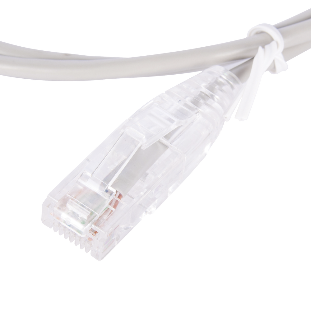 Cable de Parcheo Slim UTP Cat6 - 1 Metro (3.28 Pies), Gris, Diámetro Reducido (28 AWG)