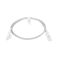 Cable de Parcheo Slim UTP Cat6 - 1 Metro (3.28 Pies), Gris, Diámetro Reducido (28 AWG)