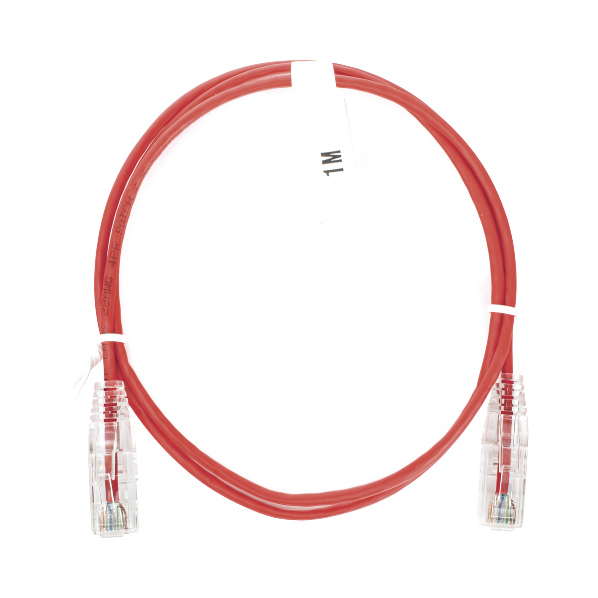 Cable de Parcheo Slim UTP Cat6 - 1 Metro (3.28 Pies), Rojo, Diámetro Reducido (28 AWG)