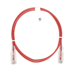 Cable de Parcheo Slim UTP Cat6 - 1 Metro (3.28 Pies), Rojo, Diámetro Reducido (28 AWG)