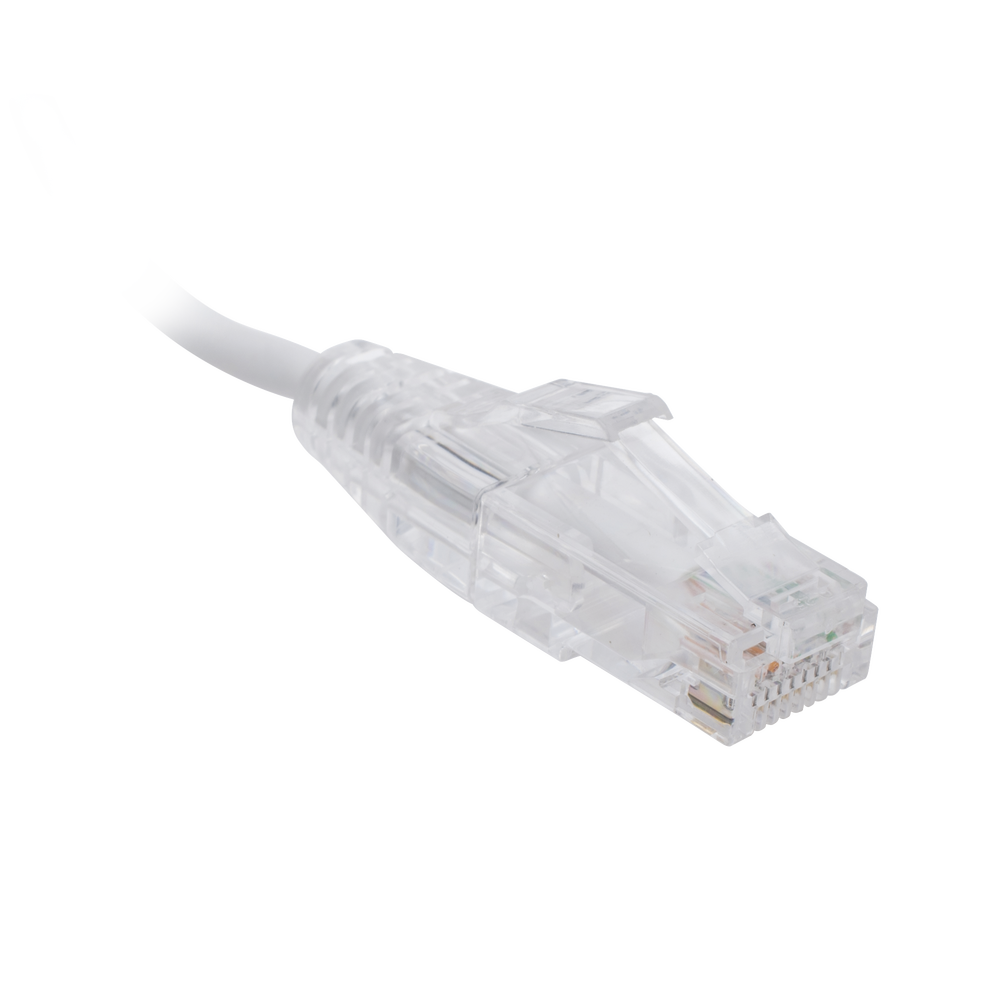 Cable de Parcheo Slim UTP Cat6 - 1 Metro (3.28 Pies), Blanco, Diámetro Reducido (28 AWG)
