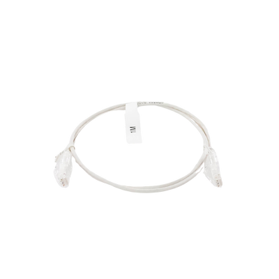 Cable de Parcheo Slim UTP Cat6 - 1 metro, Blanco, Diámetro Reducido (28 AWG)
