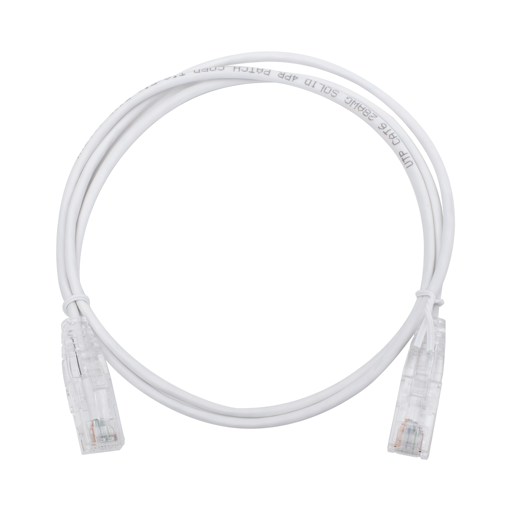 Cable de Parcheo Slim UTP Cat6 - 1 Metro (3.28 Pies), Blanco, Diámetro Reducido (28 AWG)