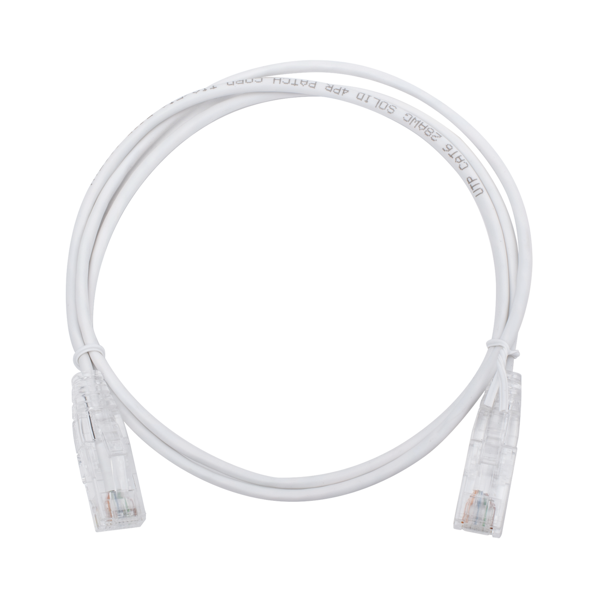 Cable de Parcheo Slim UTP Cat6 - 1 Metro (3.28 Pies), Blanco, Diámetro Reducido (28 AWG)