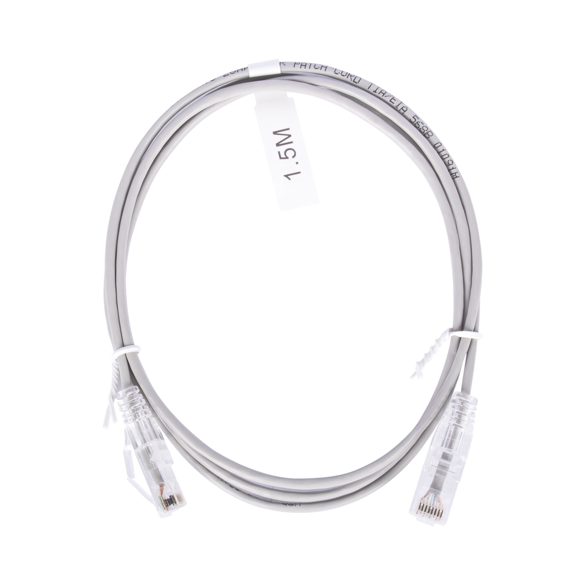Cable de Parcheo Slim UTP Cat6 - 1.5 Metros (4.92 Pies) Gris Diámetro Reducido (28 AWG)