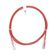 Cable de Parcheo Slim UTP Cat6 - 1.5 m Rojo Diámetro Reducido (28 AWG)