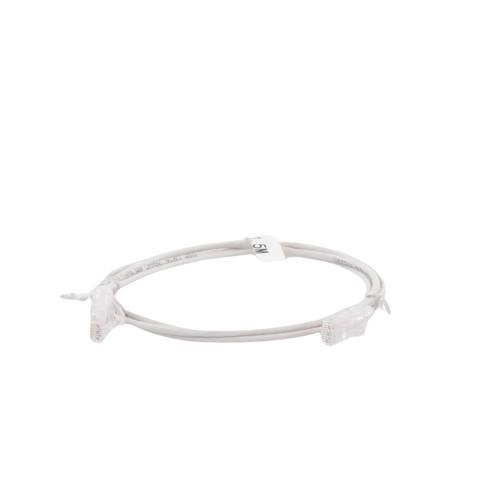Cable de Parcheo Slim UTP Cat6 - 1.5 Metros (4.92 Pies) Blanco Diámetro Reducido (28 AWG)