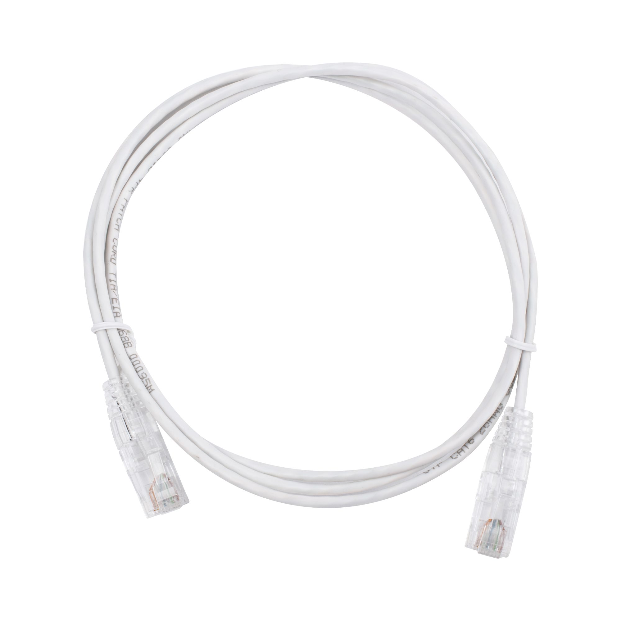 Cable de Parcheo Slim UTP Cat6 - 1.5 Metros (4.92 Pies) Blanco Diámetro Reducido (28 AWG)