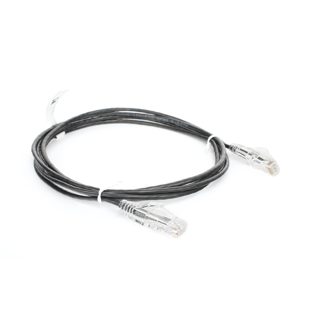 Cable de Parcheo Slim UTP Cat6 - 2 Metros (6.56 Pies) Negro Diámetro Reducido (28 AWG)