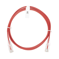 Cable de Parcheo Slim UTP Cat6 - 2 Metros (6.56 Pies) Rojo Diámetro Reducido (28 AWG)