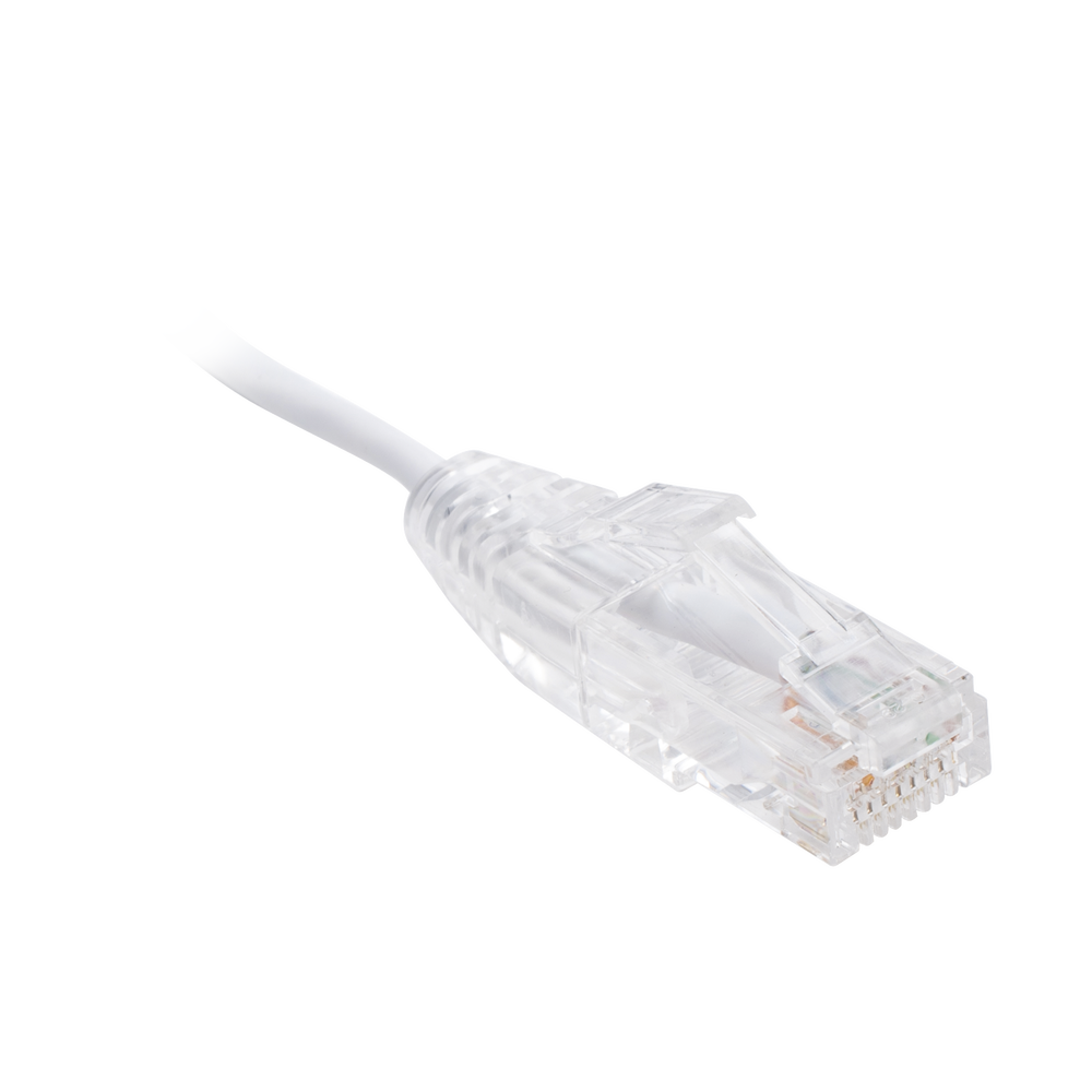 Cable de Parcheo Slim UTP Cat6 - 2 Metros (6.56 Pies) Blanco Diámetro Reducido (28 AWG)
