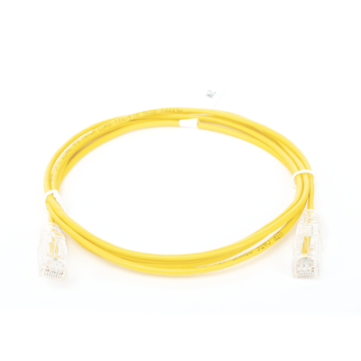 Cable de Parcheo Slim UTP Cat6 - 2 m Amarillo Diámetro Reducido (28 AWG)