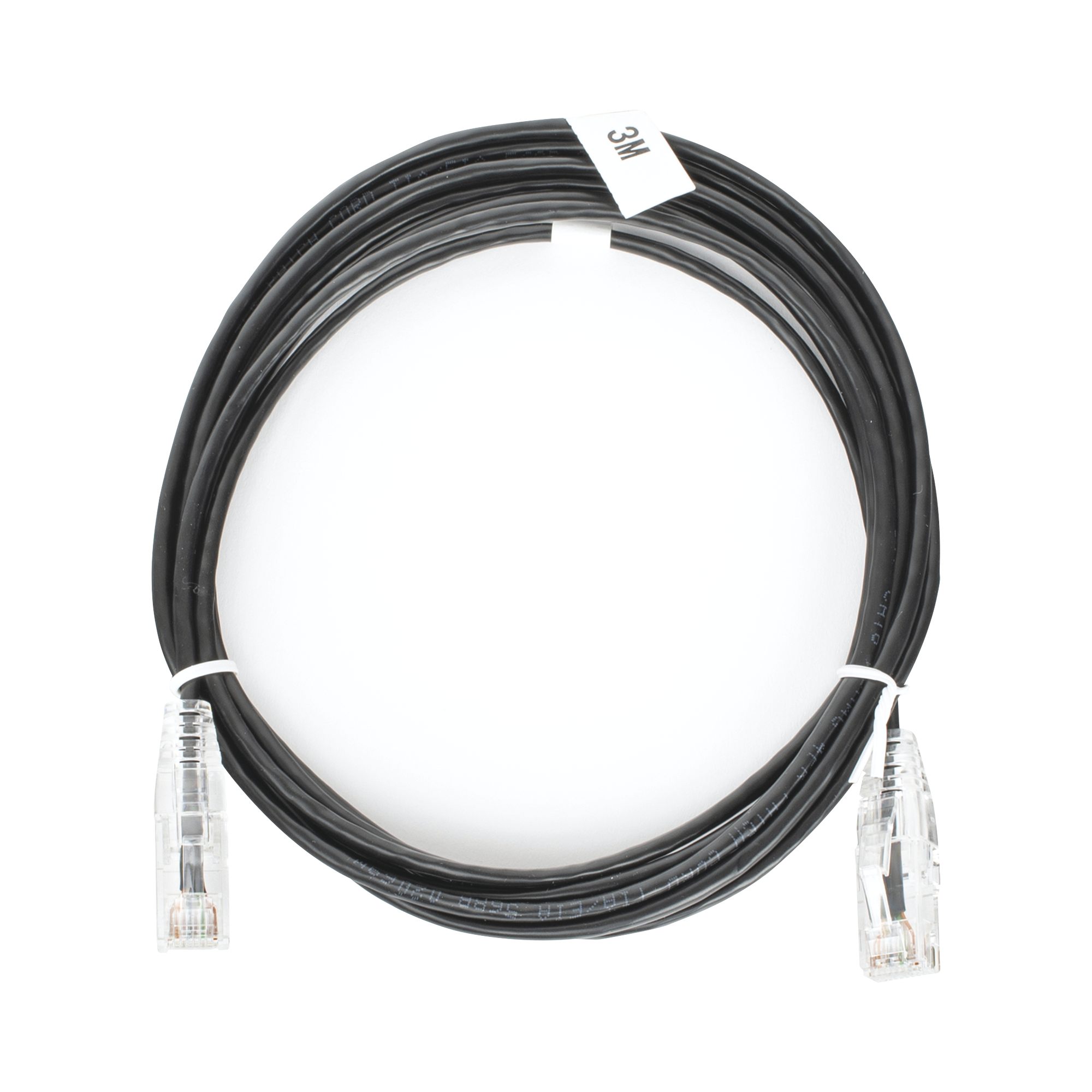 Cable de Parcheo Slim UTP Cat6 - 3 Metros (9.84 Pies) Negro Diámetro Reducido (28 AWG)