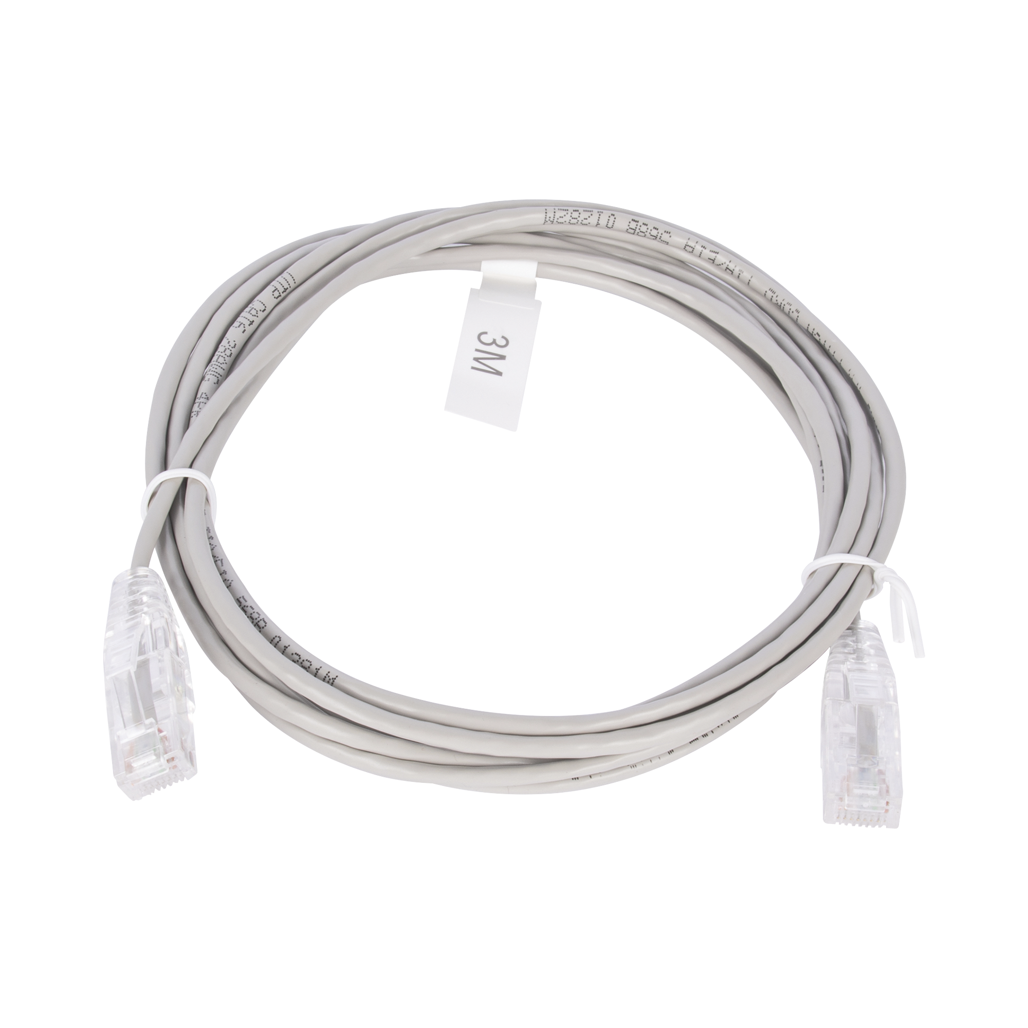 Cable de Parcheo Slim UTP Cat6 - 3 Metros (9.84 Pies) Gris Diámetro Reducido (28 AWG)