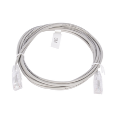 Cable de Parcheo Slim UTP Cat6 - 3 Metros (9.84 Pies) Gris Diámetro Reducido (28 AWG)