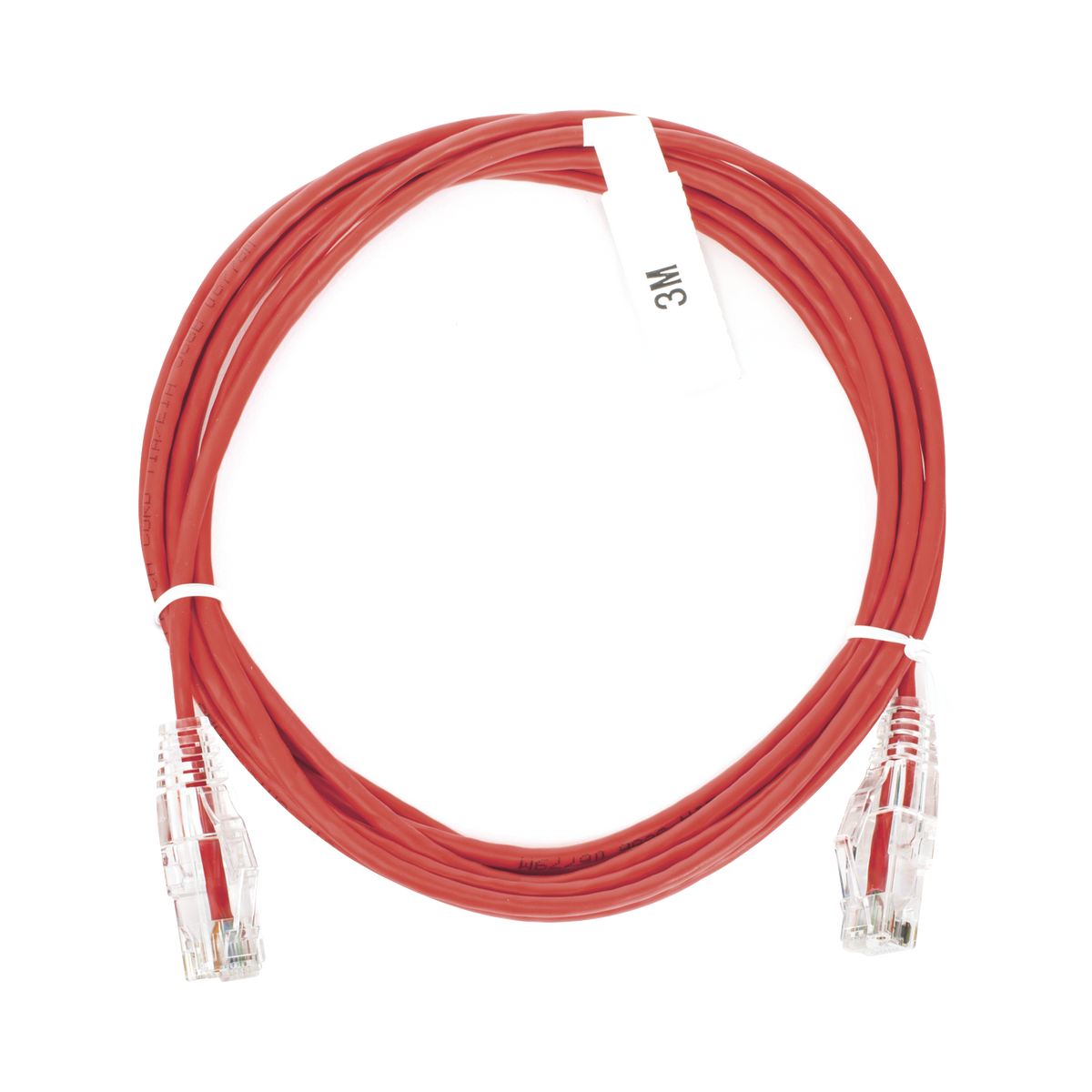 Cable de Parcheo Slim UTP Cat6 - 3 Metros (9.84 Pies) Rojo Diámetro Reducido (28 AWG)