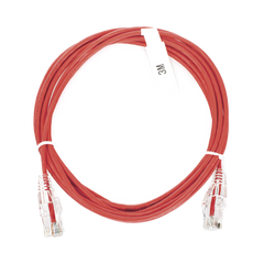 Cable de Parcheo Slim UTP Cat6 - 3 m Rojo Diámetro Reducido (28 AWG)
