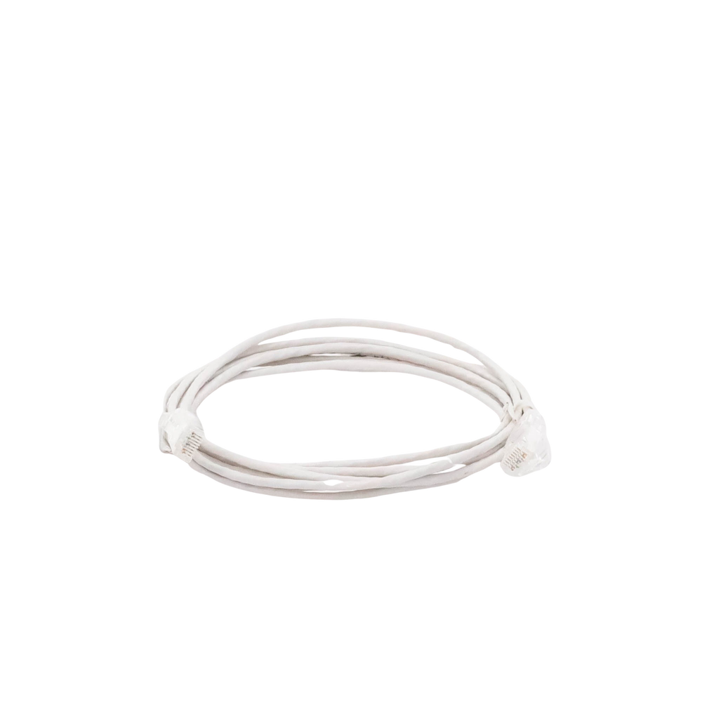 Cable de Parcheo Slim UTP Cat6 - 3 Metros (9.84 Pies) Blanco Diámetro Reducido (28 AWG)