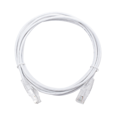 Cable de Parcheo Slim UTP Cat6 - 3 m Blanco Diámetro Reducido (28 AWG)