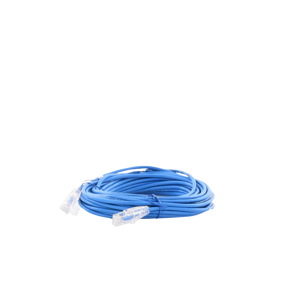 Cable de Parcheo Slim UTP Cat6A - 10 Metros (32.81 Pies) Azul, Diámetro Reducido (28 AWG)