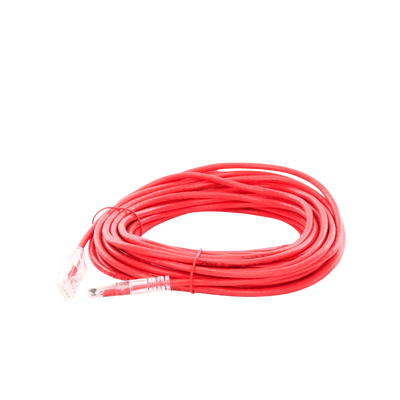 Cable de Parcheo Slim UTP Cat6A - 10 m Rojo Diámetro Reducido (28 AWG)