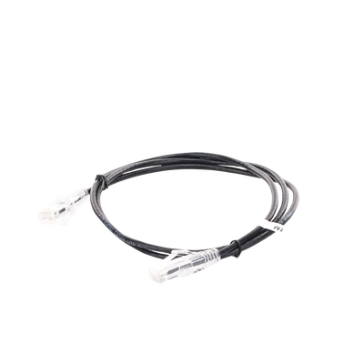 Cable de Parcheo Slim UTP Cat6A - 1 m Negro, Diámetro Reducido (28 AWG)