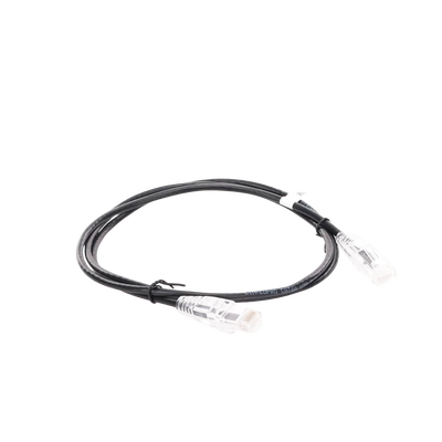 Cable de Parcheo Slim UTP Cat6A - 1 m Negro, Diámetro Reducido (28 AWG)