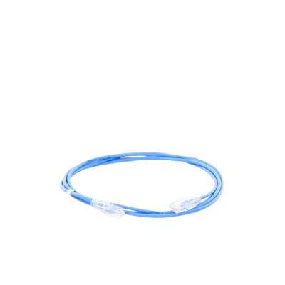 Cable de Parcheo Slim UTP Cat6A - 2 m Azul, Diámetro Reducido (28 AWG)