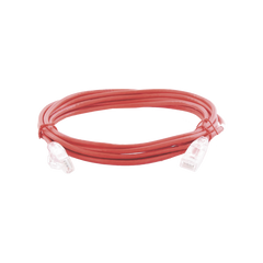 Cable de Parcheo Slim UTP Cat6A - 3 Metros (9.84 Pies) Rojo, Diámetro Reducido (28 AWG)