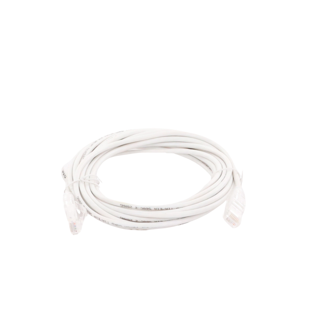 Cable de Parcheo Slim UTP Cat6A - 5 Metros (16.40 Pies) Blanco, Diámetro Reducido (28 AWG)