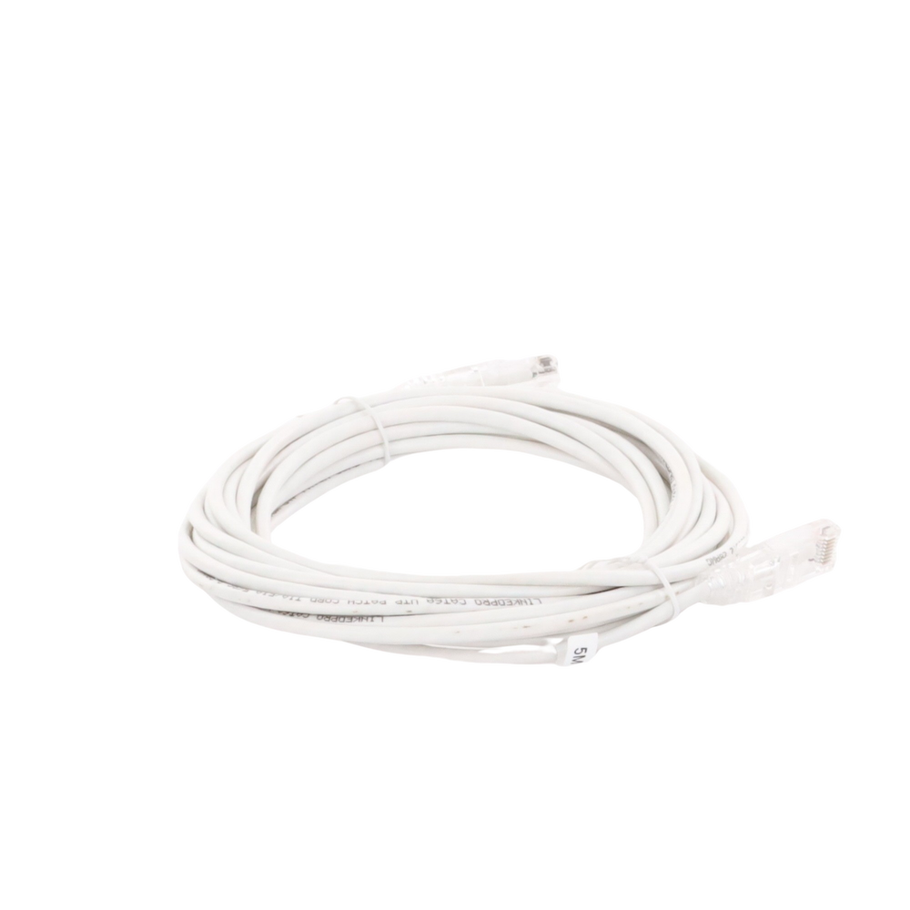 Cable de Parcheo Slim UTP Cat6A - 5 Metros (16.40 Pies) Blanco, Diámetro Reducido (28 AWG)