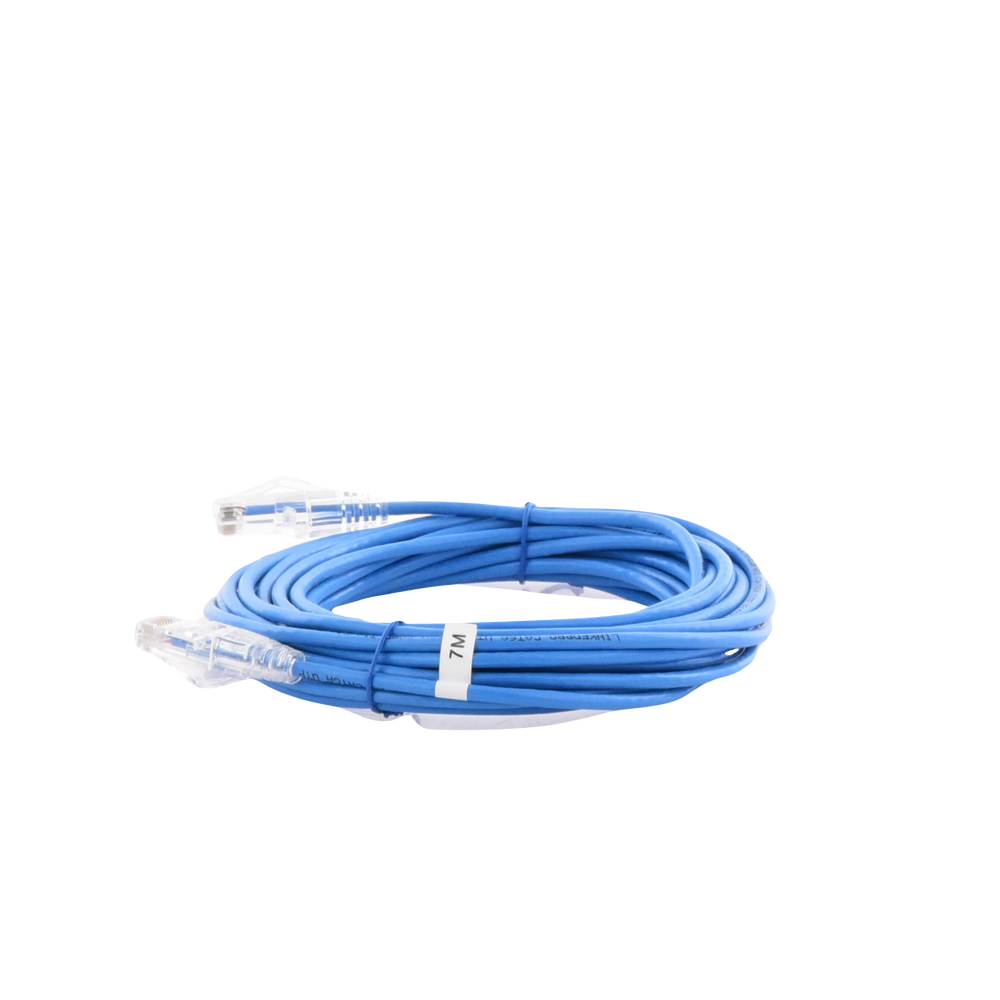 Cable de Parcheo Slim UTP Cat6A - 7 Metros (22.97 Pies) Azul, Diámetro Reducido (28 AWG)
