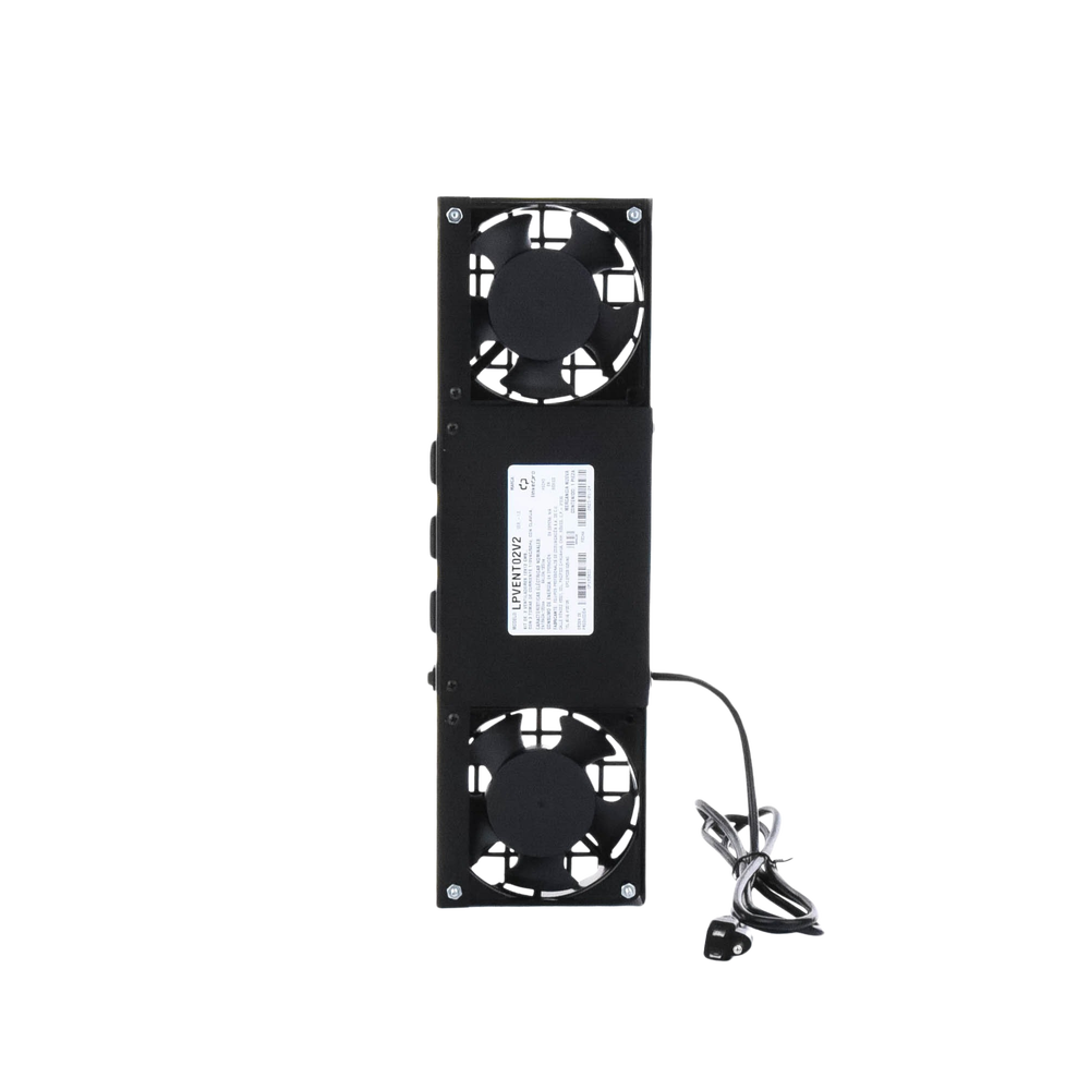 Kit de 2 Ventiladores (12 x 12 cm) con 3 Tomas de Corriente 110 Vca/50 Hz con Clavija