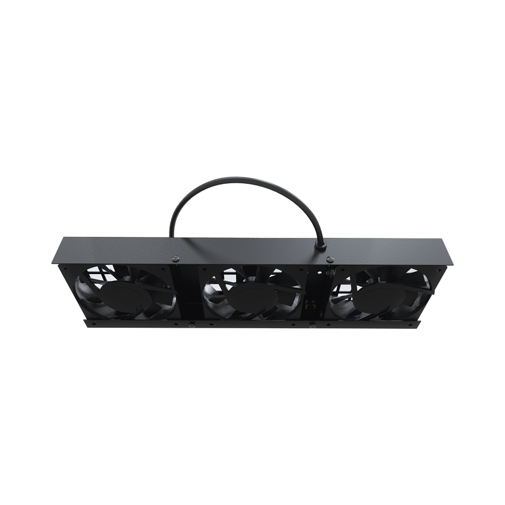 Kit de 3 Ventiladores 110 Vca (12 x 12 cm) con Clavija para Gabinete de Piso