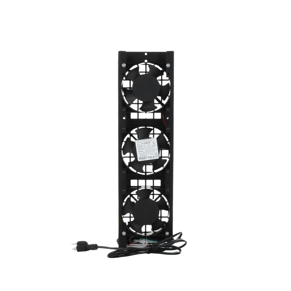 Kit de 3 Ventiladores 110 Vca (12 x 12 cm) con Clavija para Gabinete de Piso