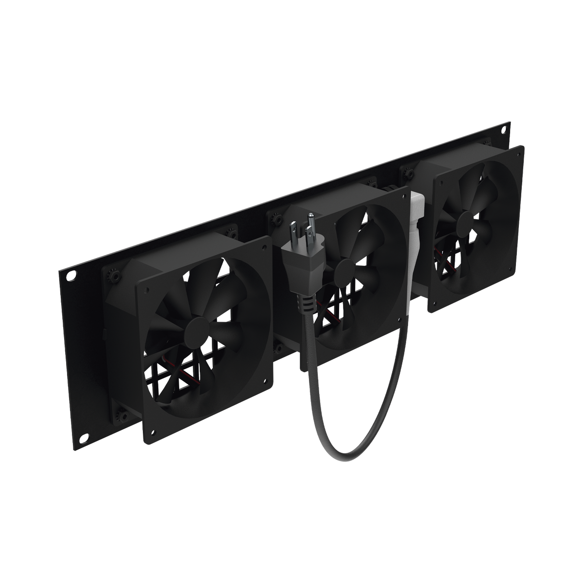 Kit de 3 Ventilador 110 Vca (12 x 12 cm) con Clavija 5-15P. Para instalación en Postes Rack