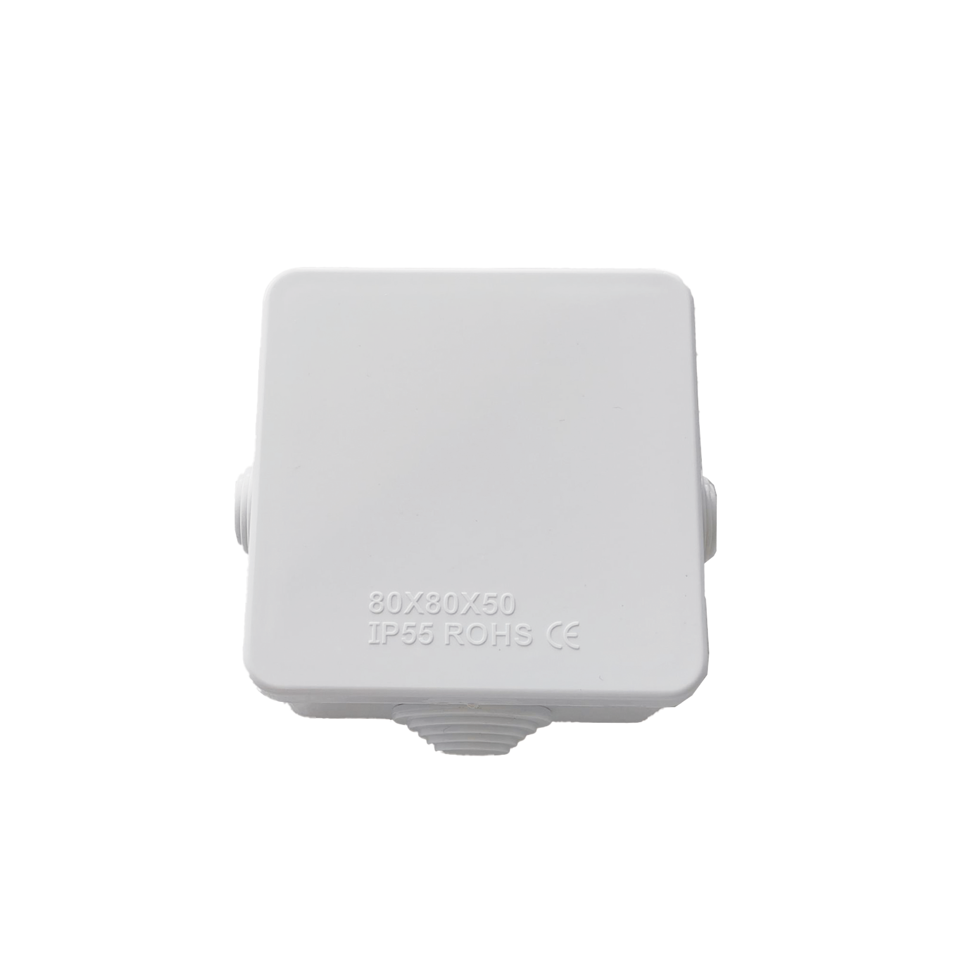 Caja de Derivación-Conexión para Exterior IP55 con 7 Entradas / 80 x 80 x 50 mm / Sellado Seguro con Empaque + 4 Tornillos / Resiste Agua, Polvo y Sol Directo