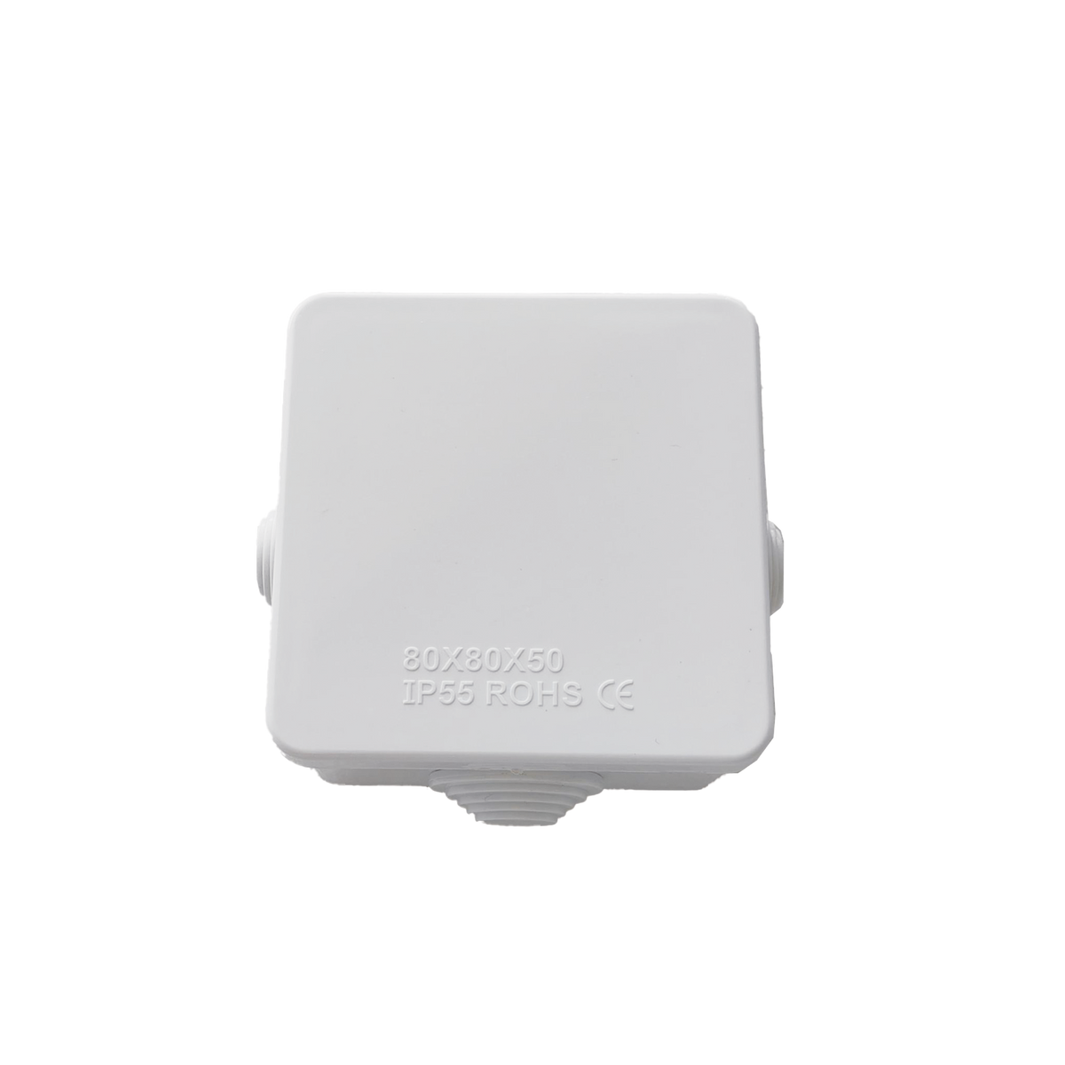 Caja de Derivación-Conexión para Exterior IP55 con 7 Entradas / 80 x 80 x 50 mm / Sellado Seguro con Empaque + 4 Tornillos / Resiste Agua, Polvo y Sol Directo