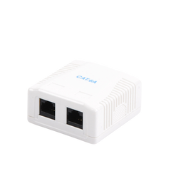 Caja de Pared con 2 Puertos, Incluye 2 Jacks UTP Cat6A